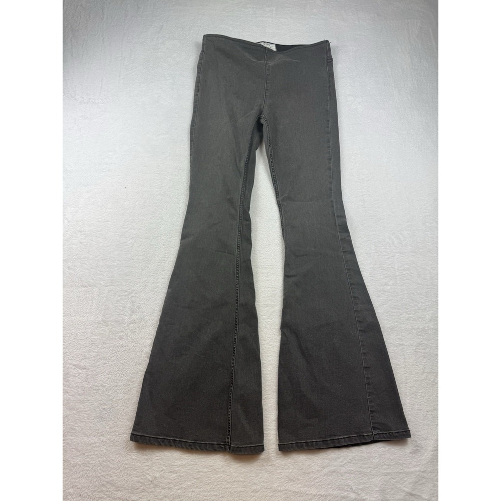 Free People Jeans Womens 27 Gray Skinny Bell Bottom Stretch Denim Pull On Pants